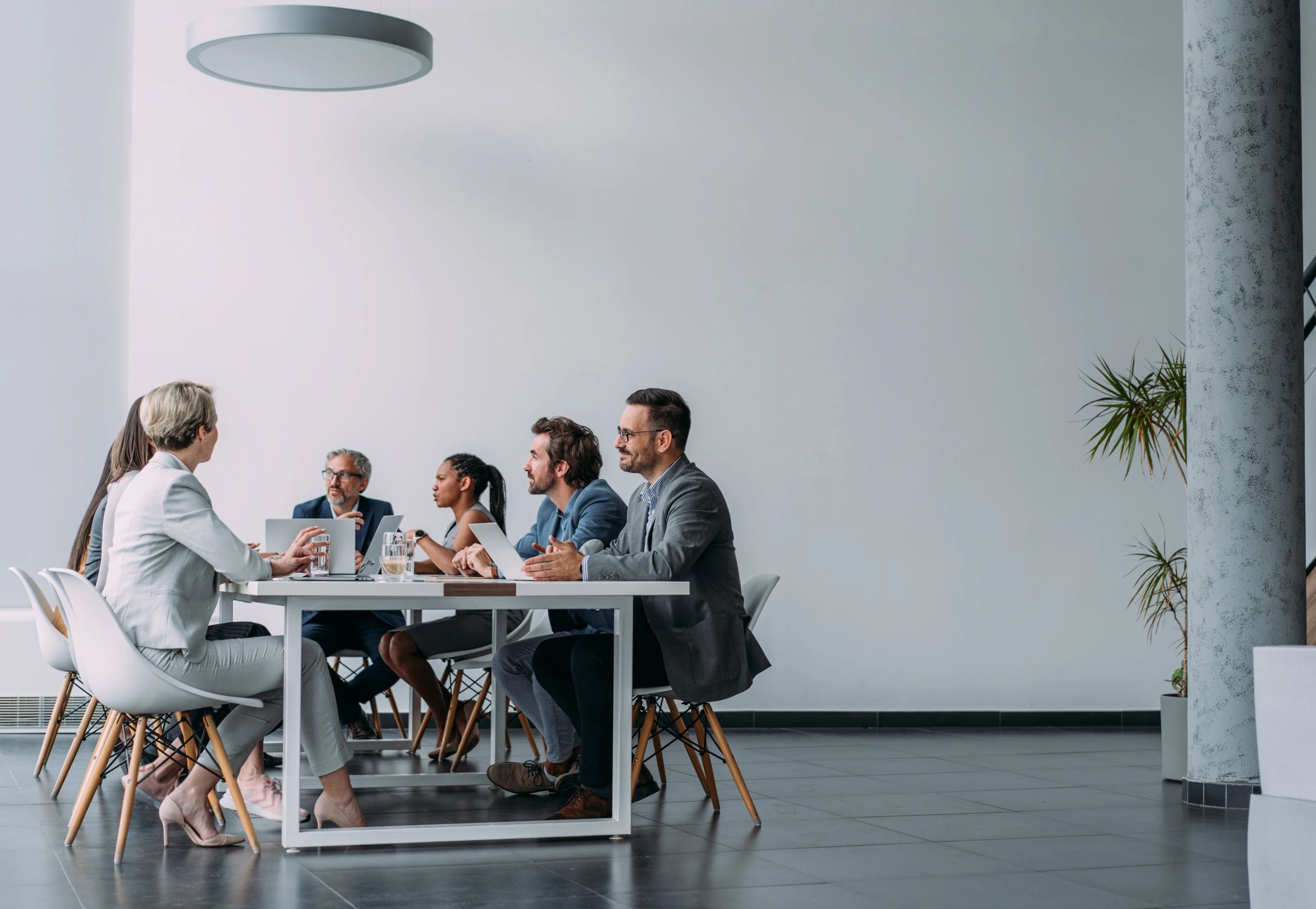 Technology professionals meeting in an office
