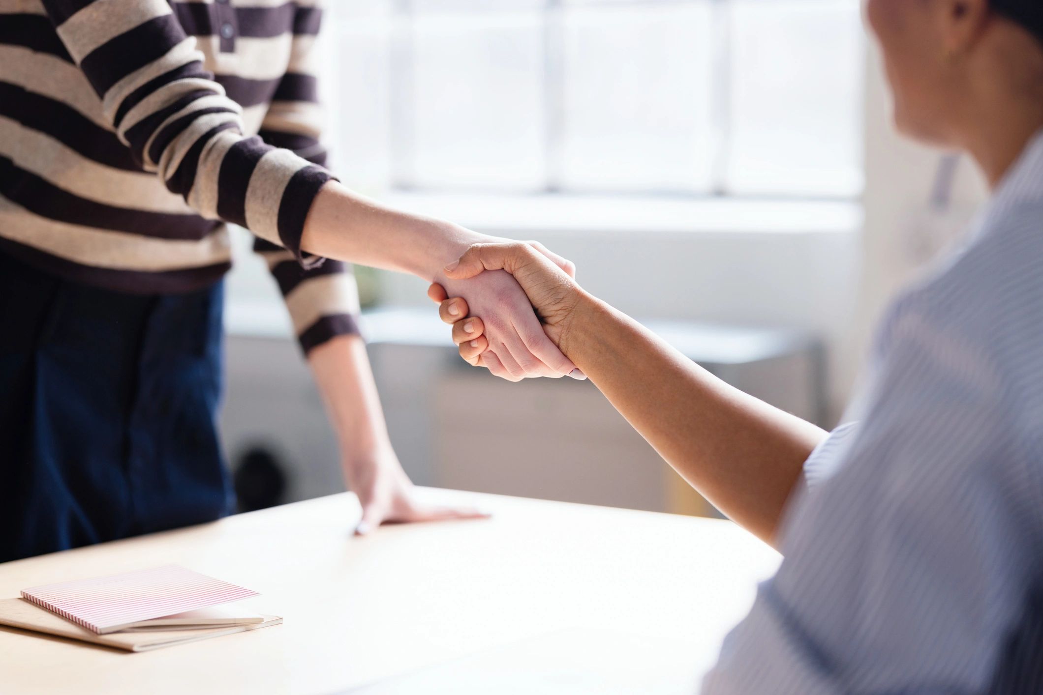 Professional handshake during a business meeting